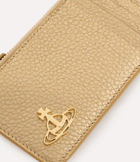 Vivienne Westwood Grain Leather Card Holder in gold/light gold HW